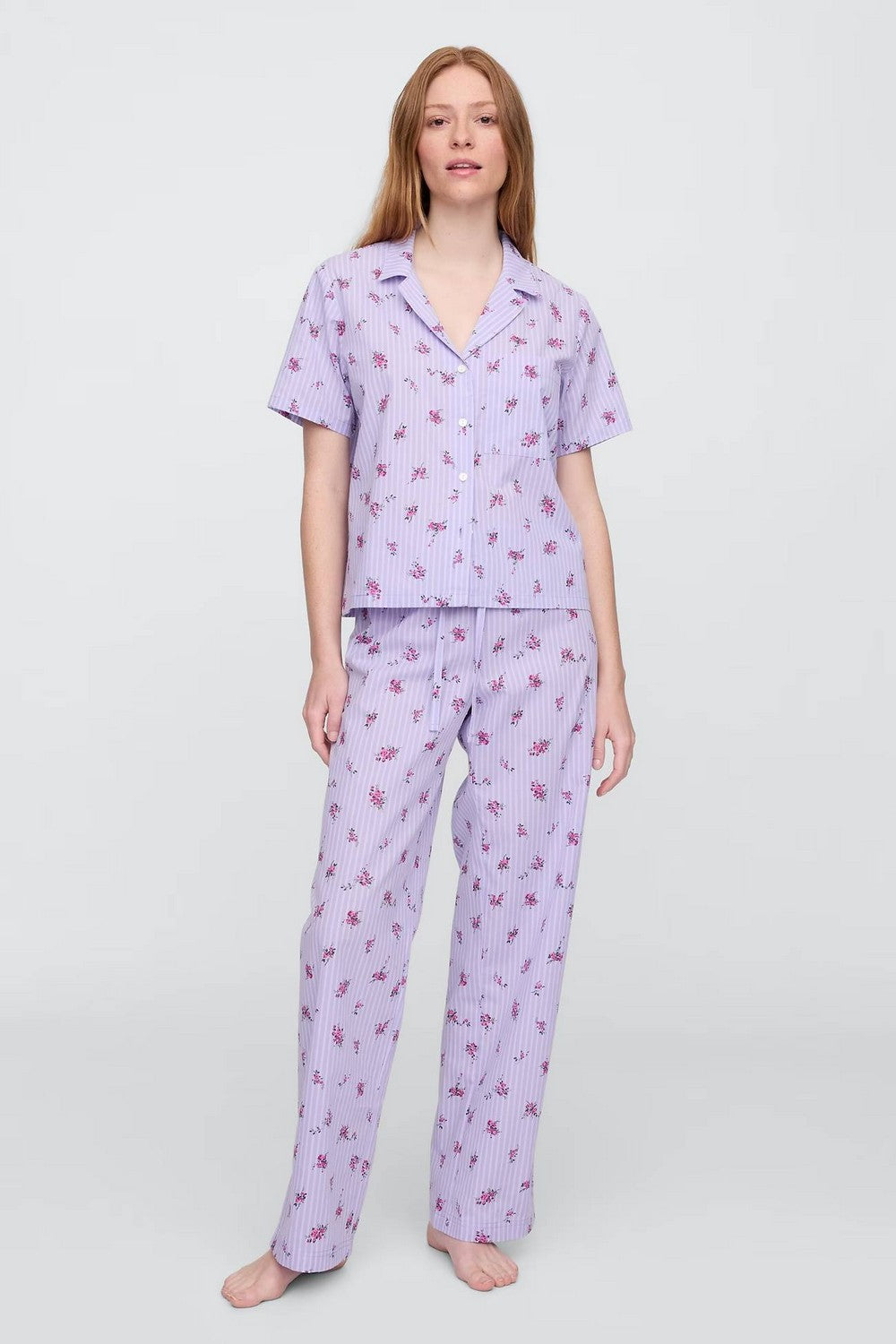 Бавовняна піжама з принтом 64836850 lilac
