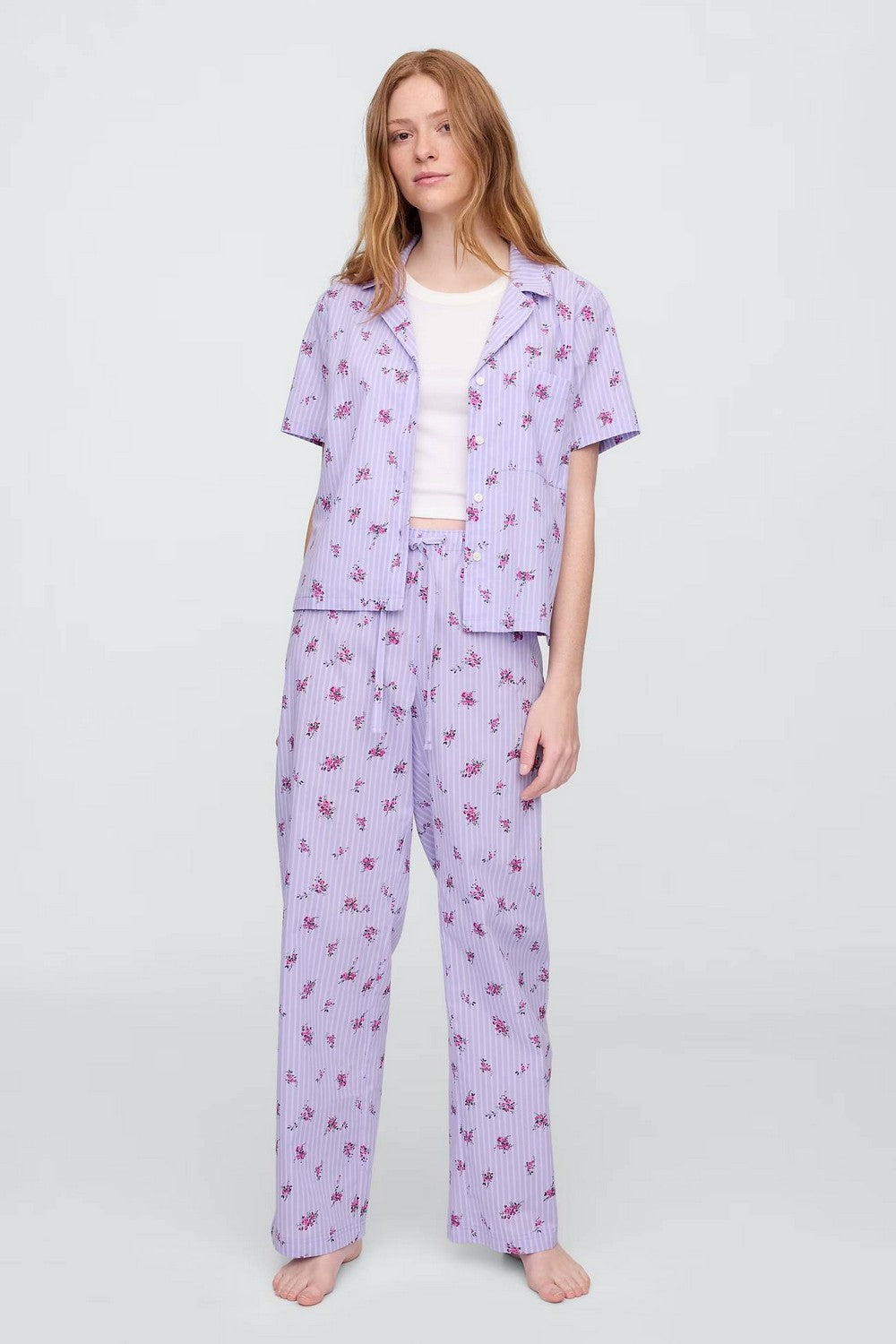 Хлопковая пижама с принтом 64836850 lilac