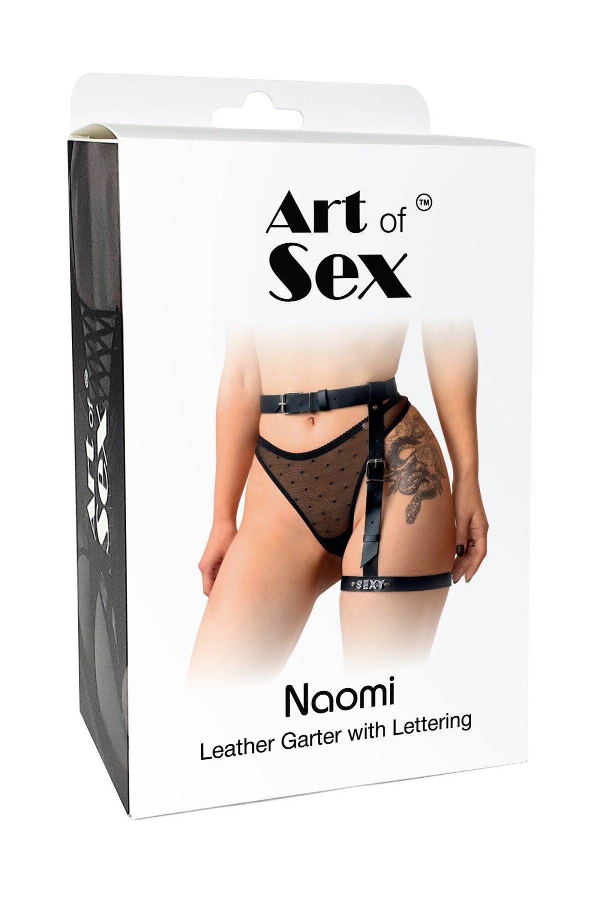 Кожаный гартер с поясом Naomi red