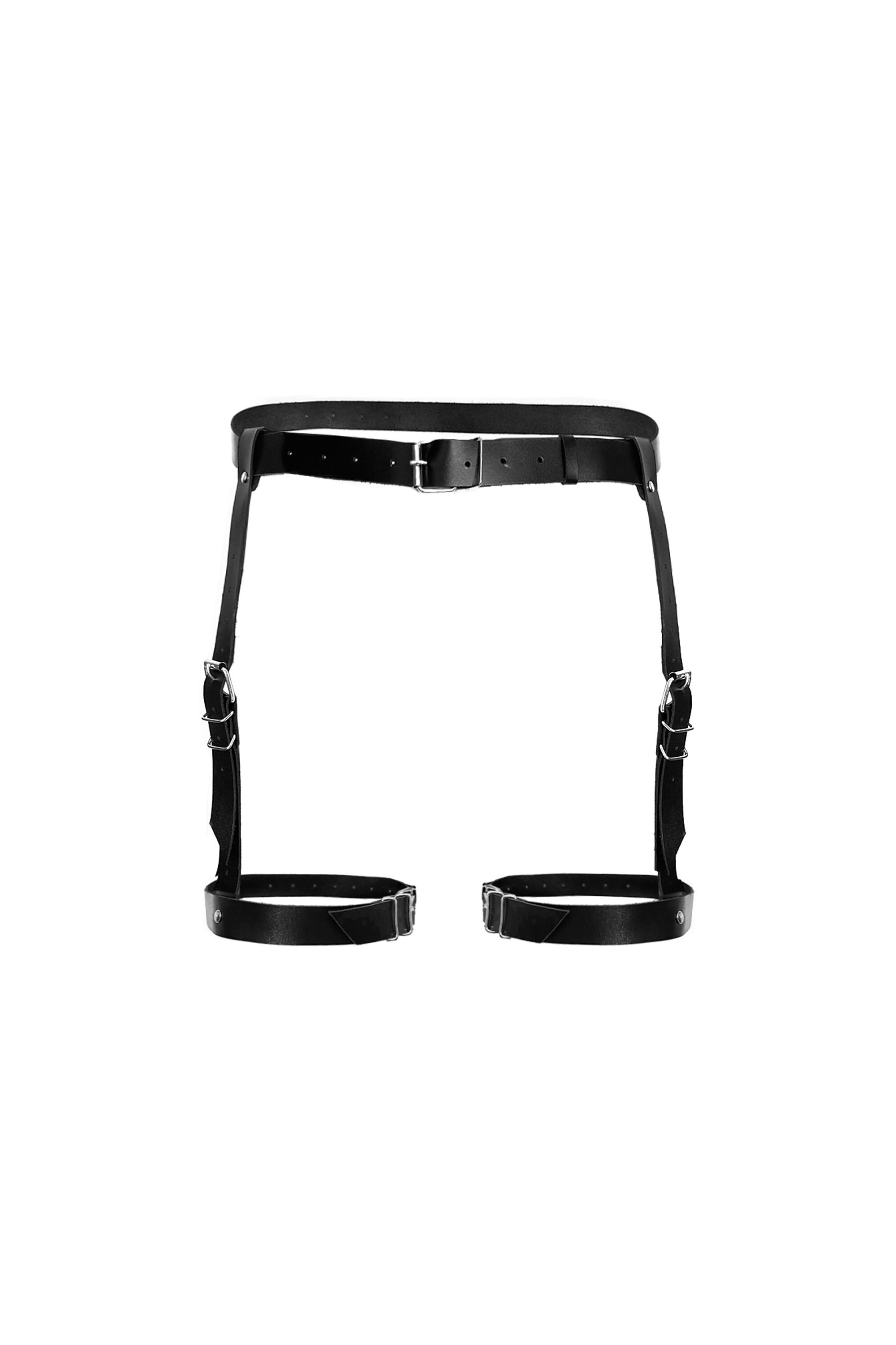 Кожаные гартеры Gwen black