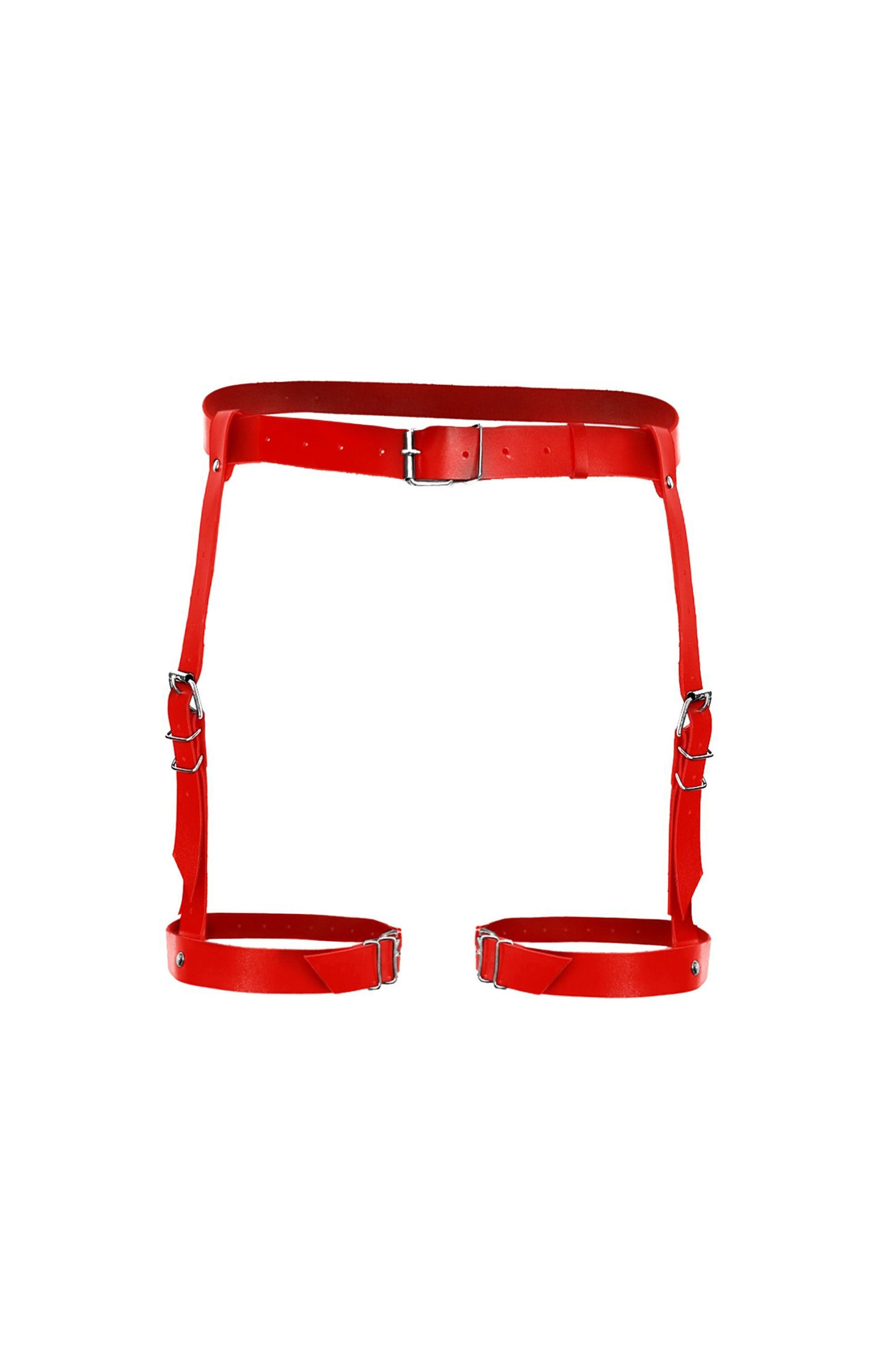 Кожаные гартеры Gwen red