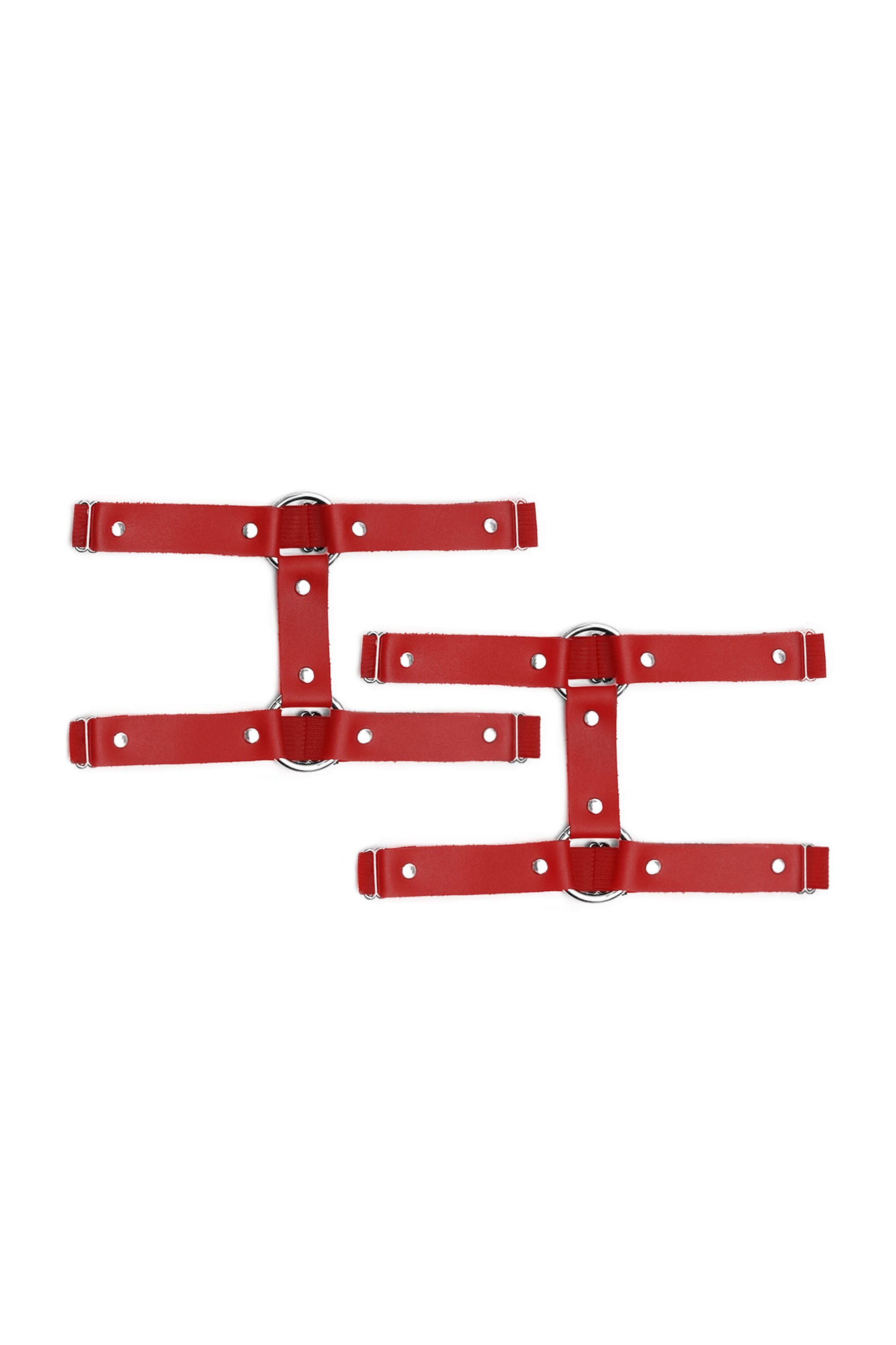 Кожаные гартеры Kristina red (2 шт.)