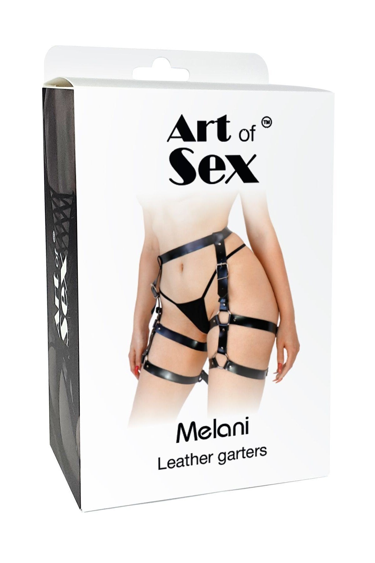 Кожаные гартеры с поясом Melani Leather garters black