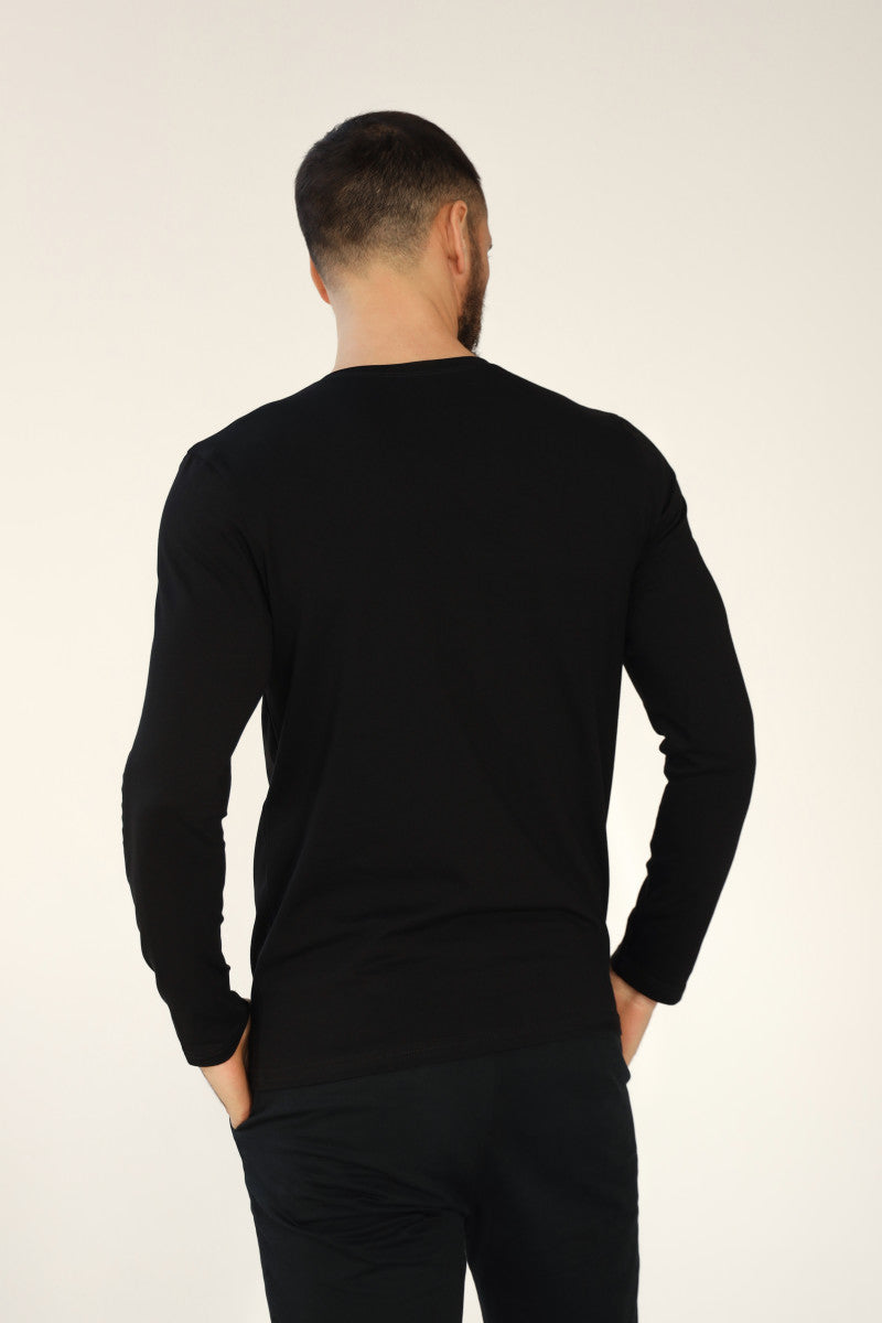 Мужской логслив из хлопка 23115 black