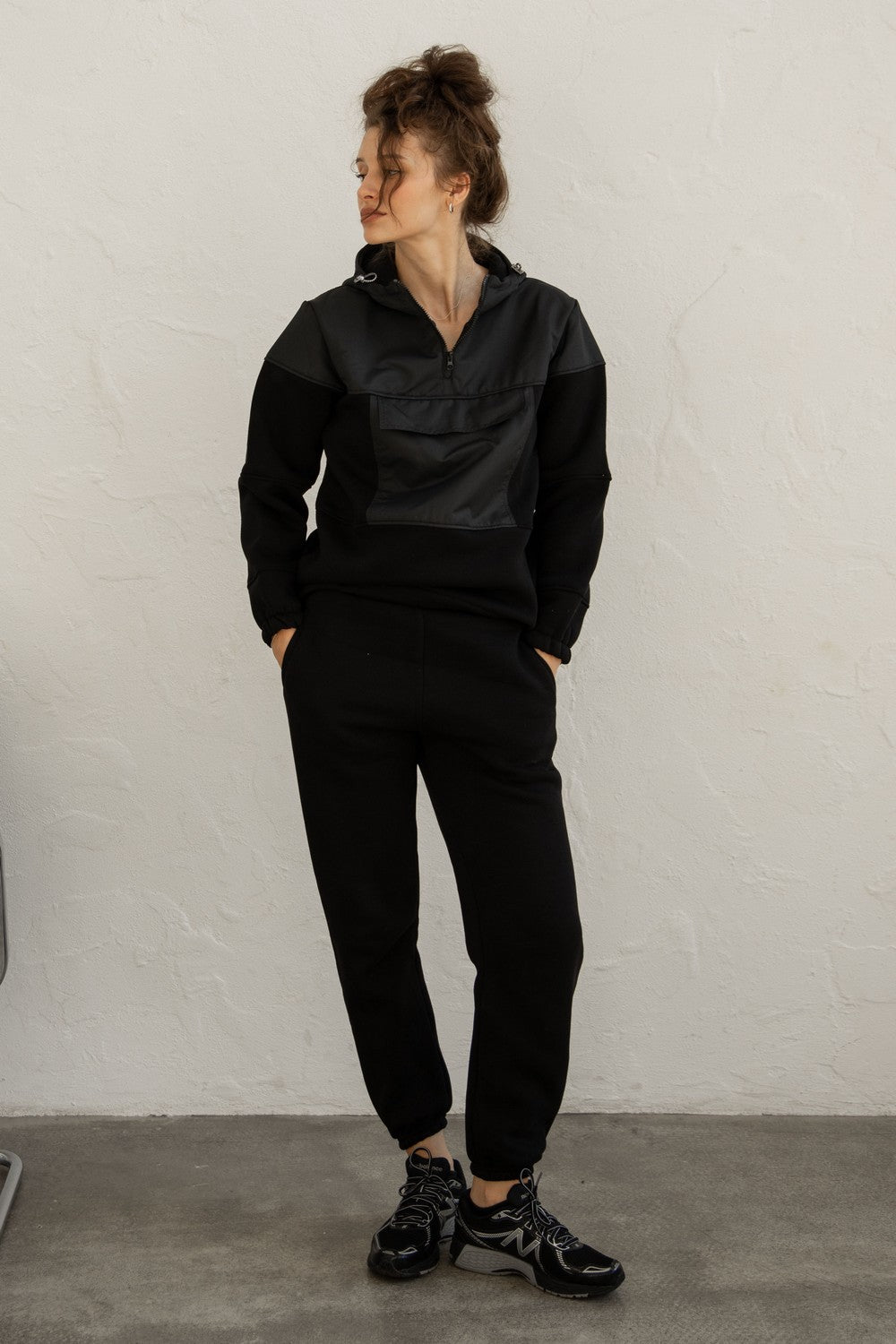 Спортивный костюм на флисе 23009 black