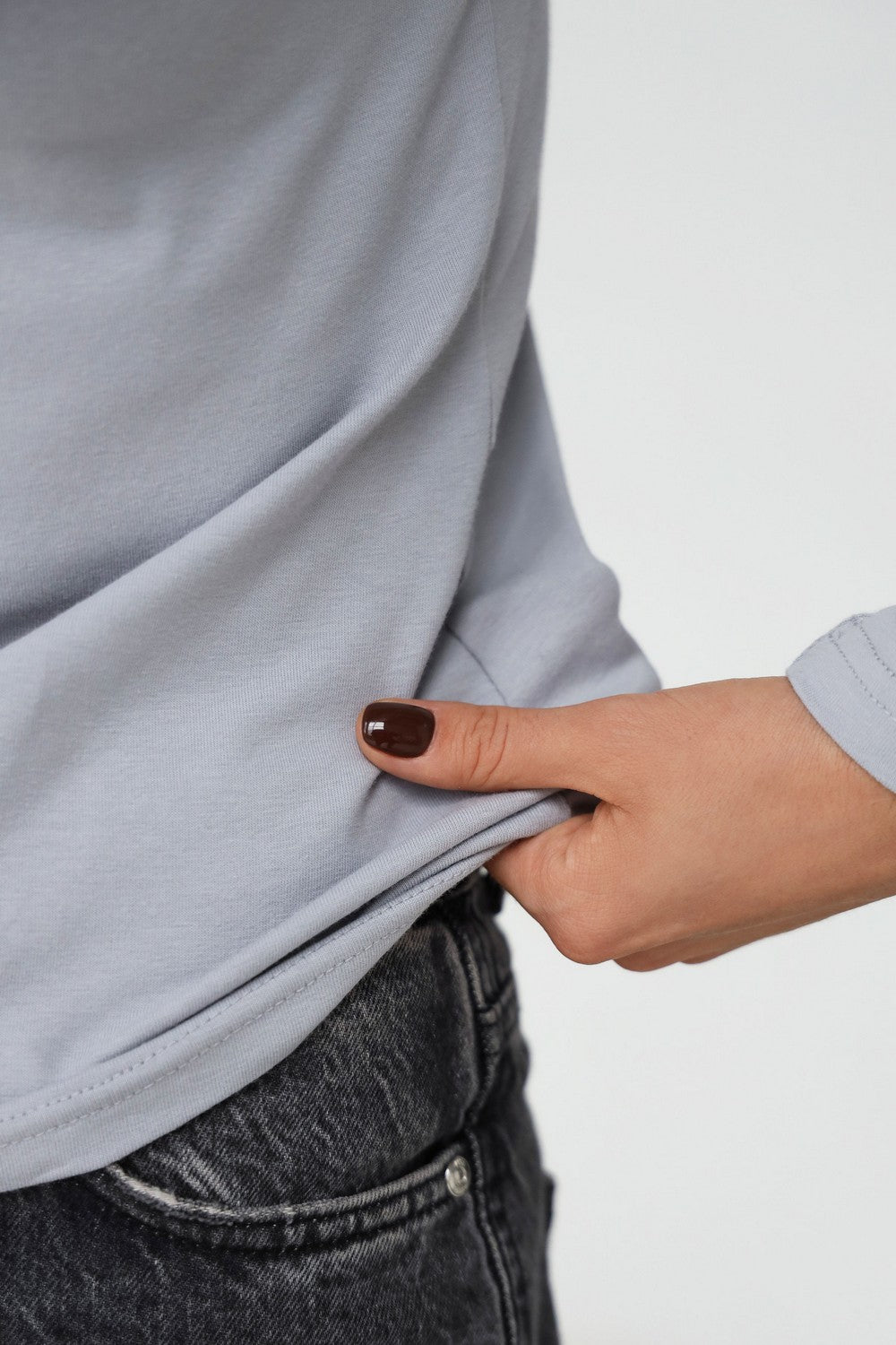 Хлопковый лонгслив 23131 gray