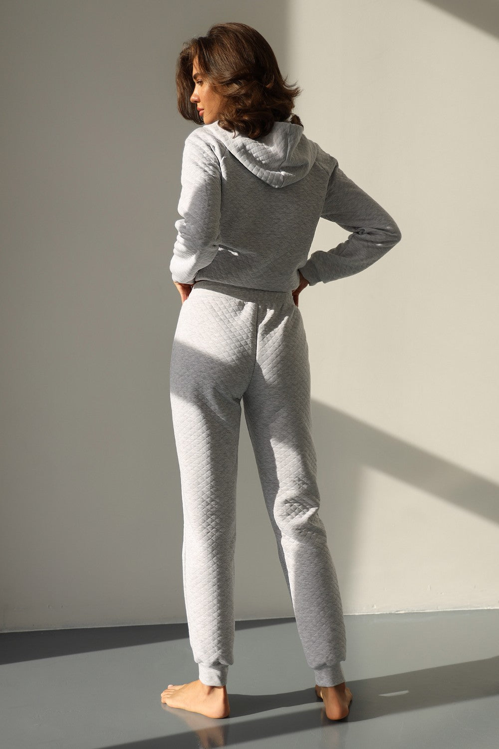 Стеганный комплект для дома 23155 gray melange