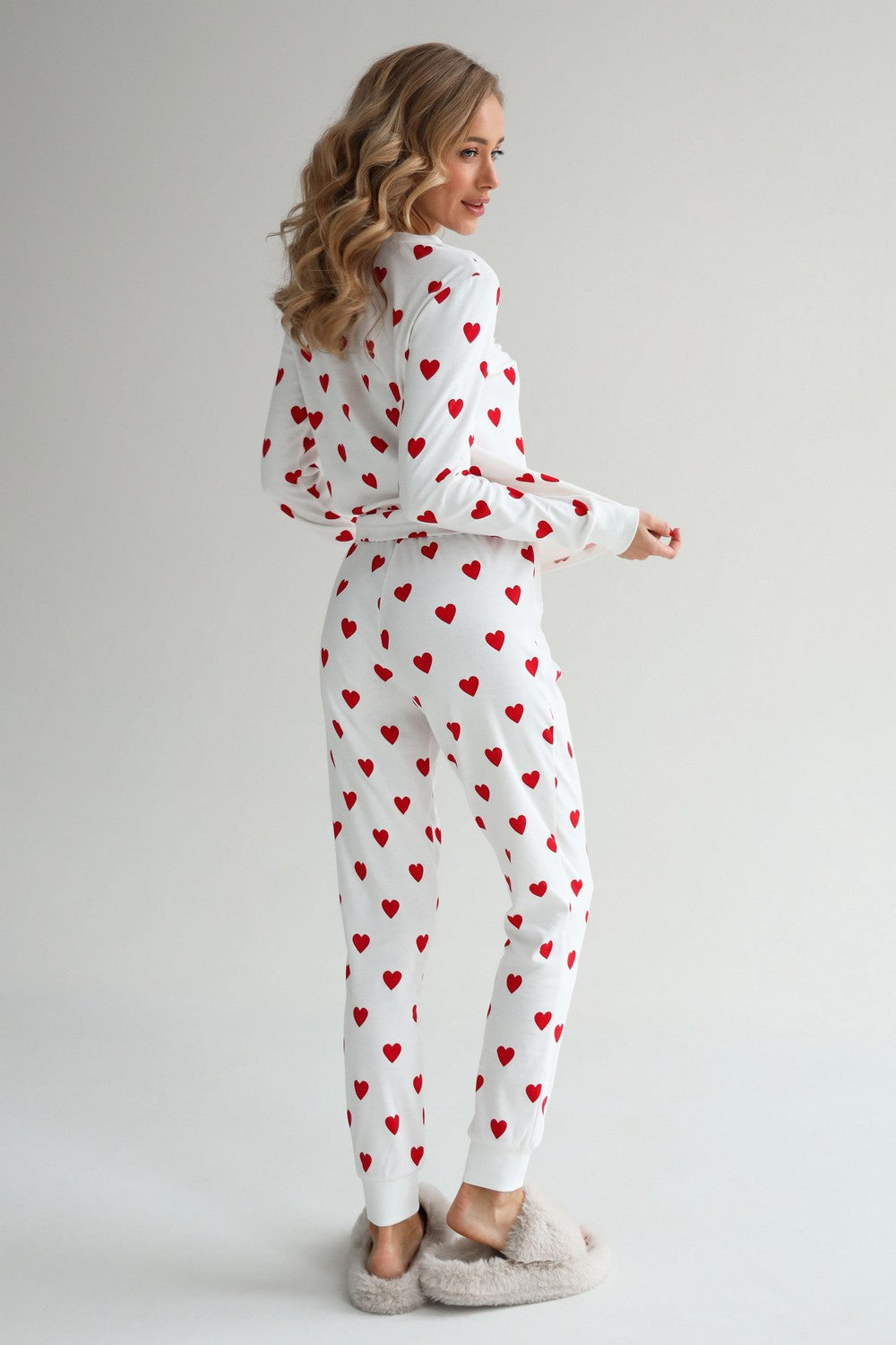 Бавовняна піжама з принтом 23179 white