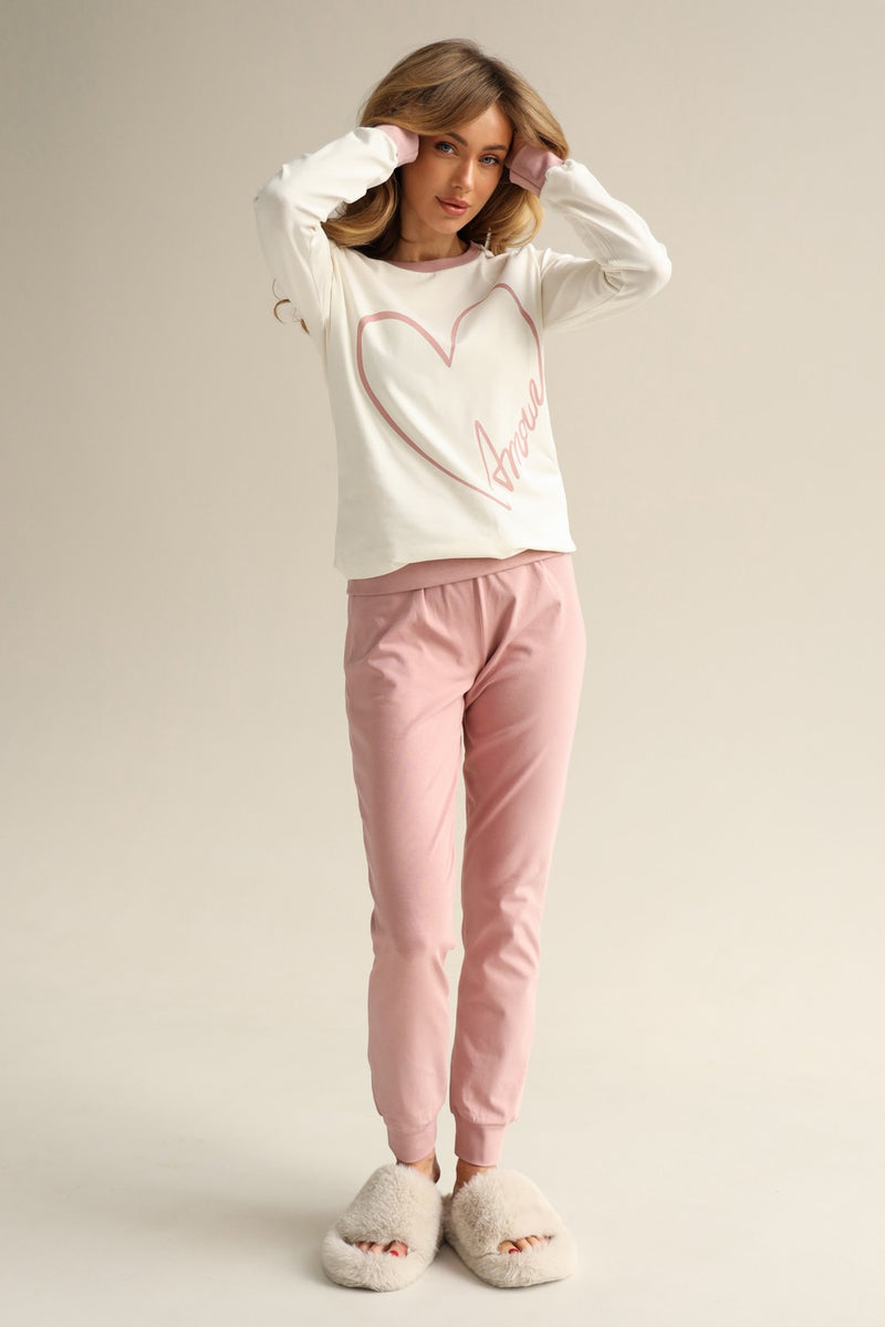 Пижамные брюки из хлопка 24016-2 Amour rose