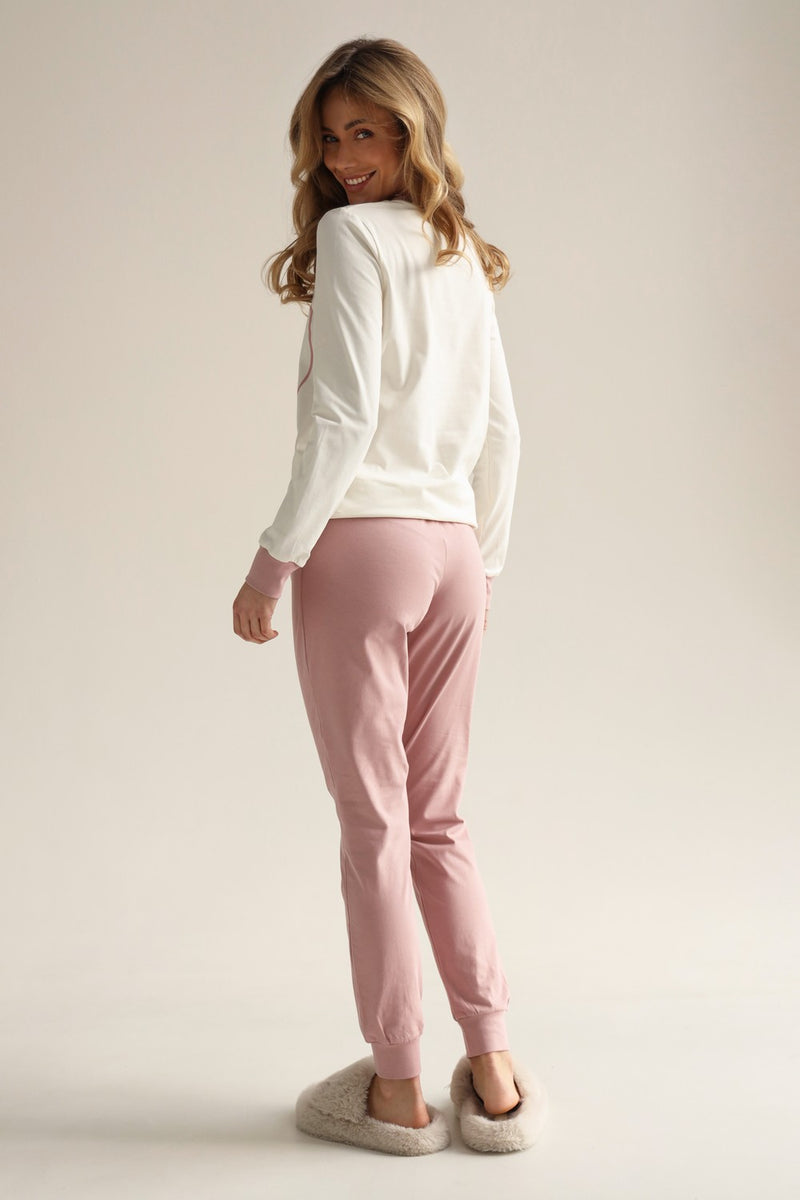 Пижамные брюки из хлопка 24016-2 Amour rose