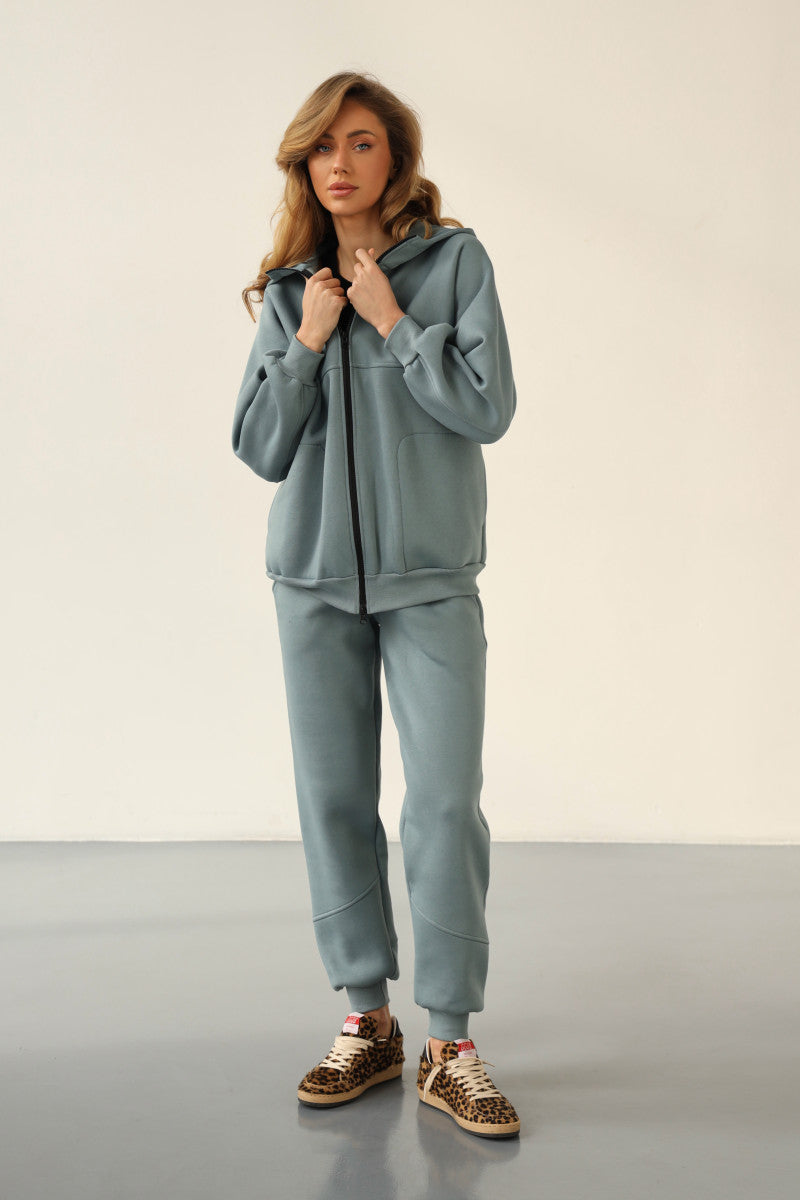 Утепленный хлопковый костюм 24018 mint