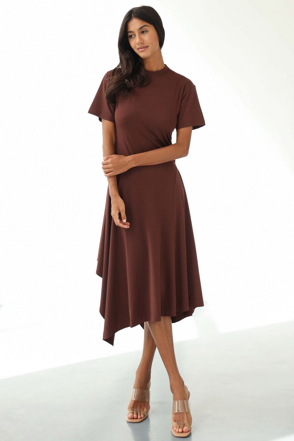 Платье со сборками из модала 24043