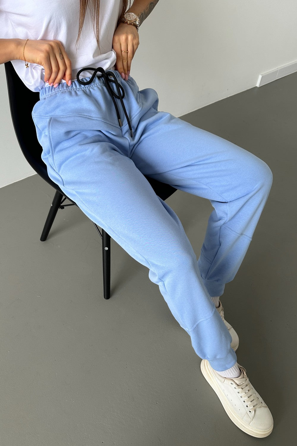 Трикотажні джогери з кокеткою 24054 blue