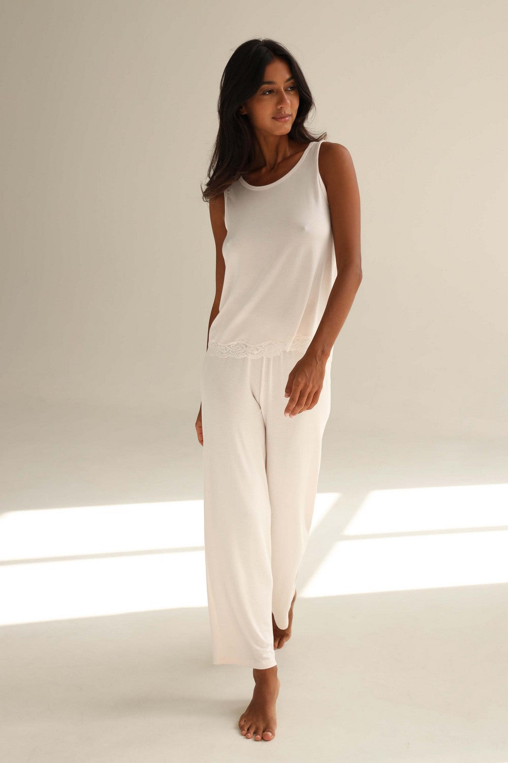 Піжамні штани з модалу 24075 cream