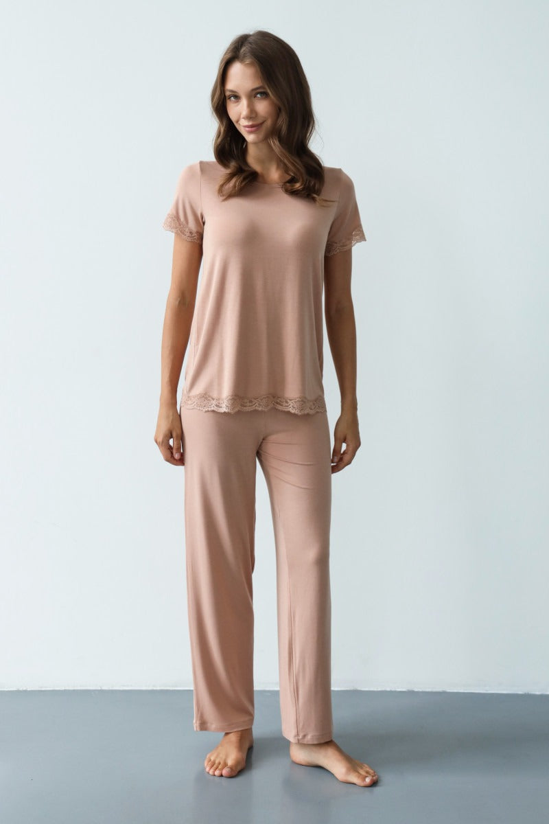 Пижамные брюки из модала 24077 beige