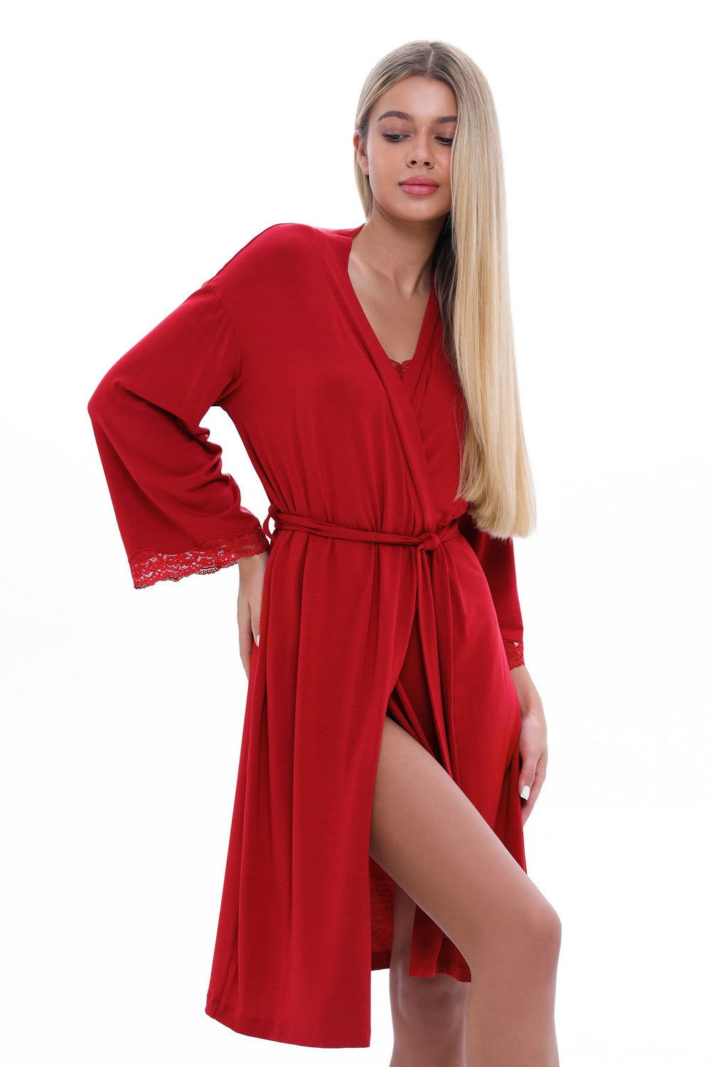 Халат з модалу 24092 bordo