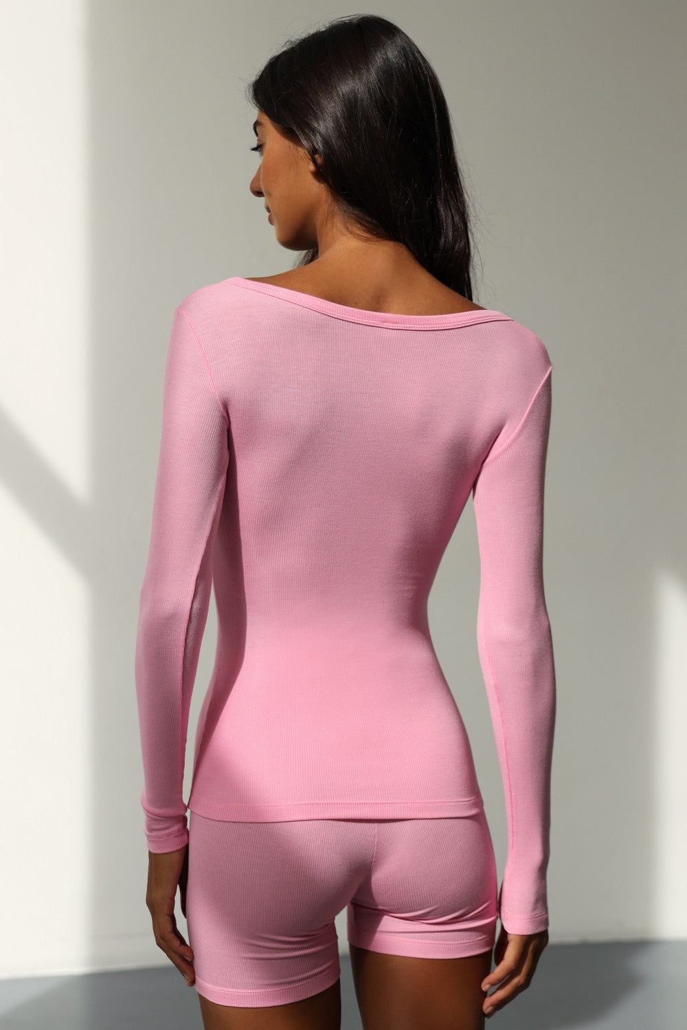 Лонгслив в рубчик 24100 pink