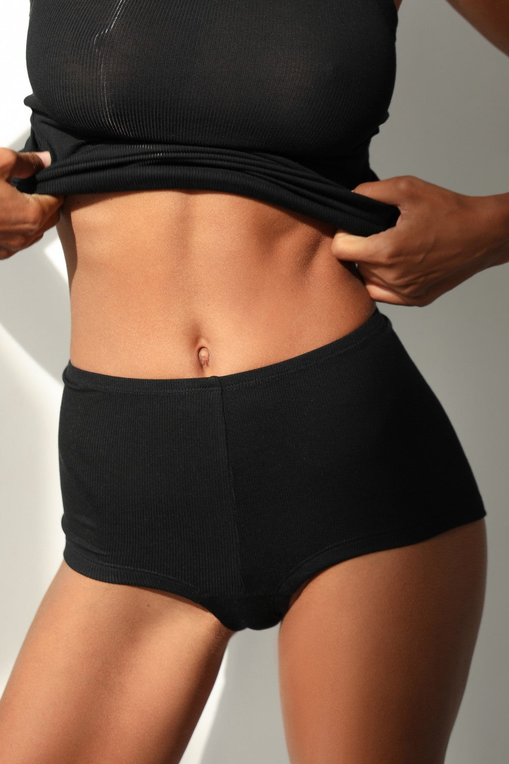 Трусики брифы в рубчик 24114 black