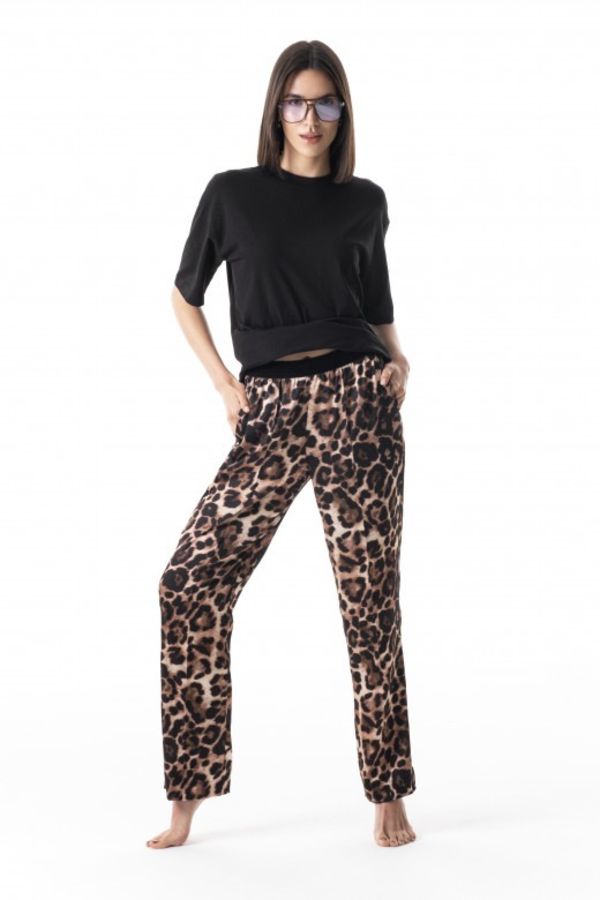 Атласные брюки с леопардовым принтом 24121 leopard