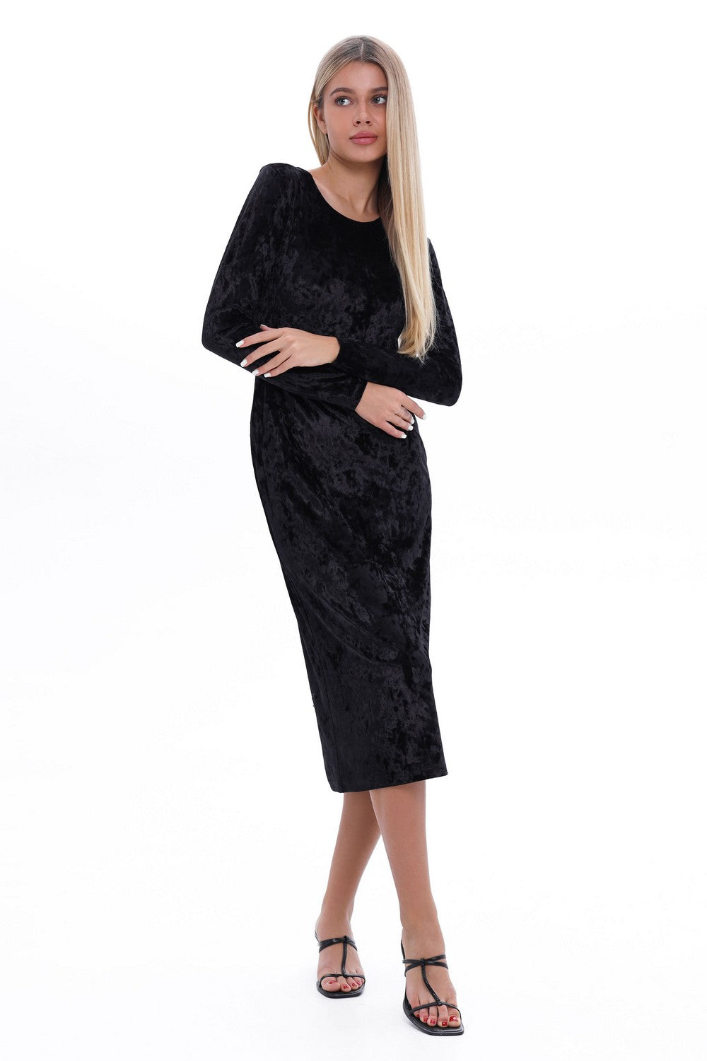 Бархатное платье 25004 black