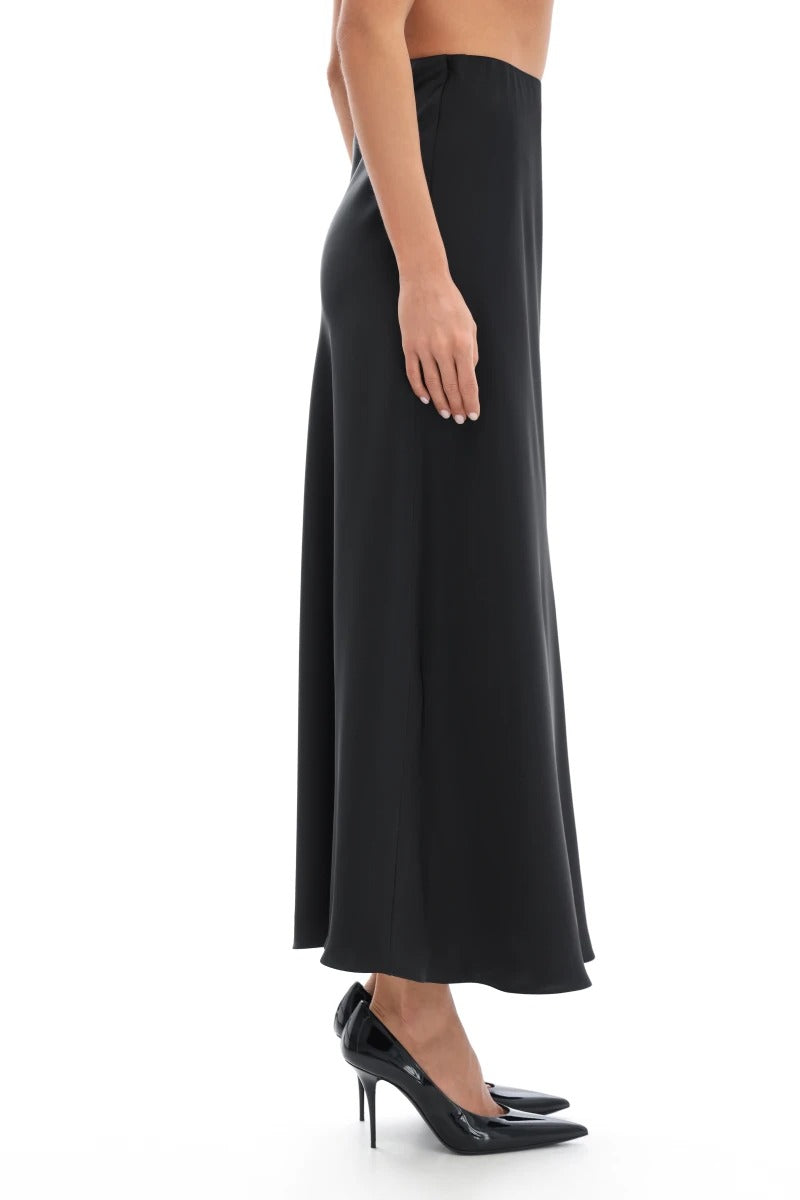 Длинная шелковая юбка 25038 black