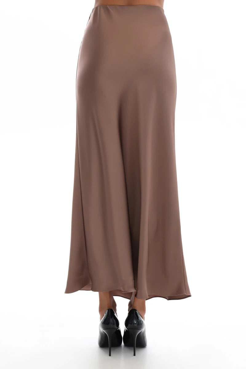 Довга шовкова спідниця 25040 mocco