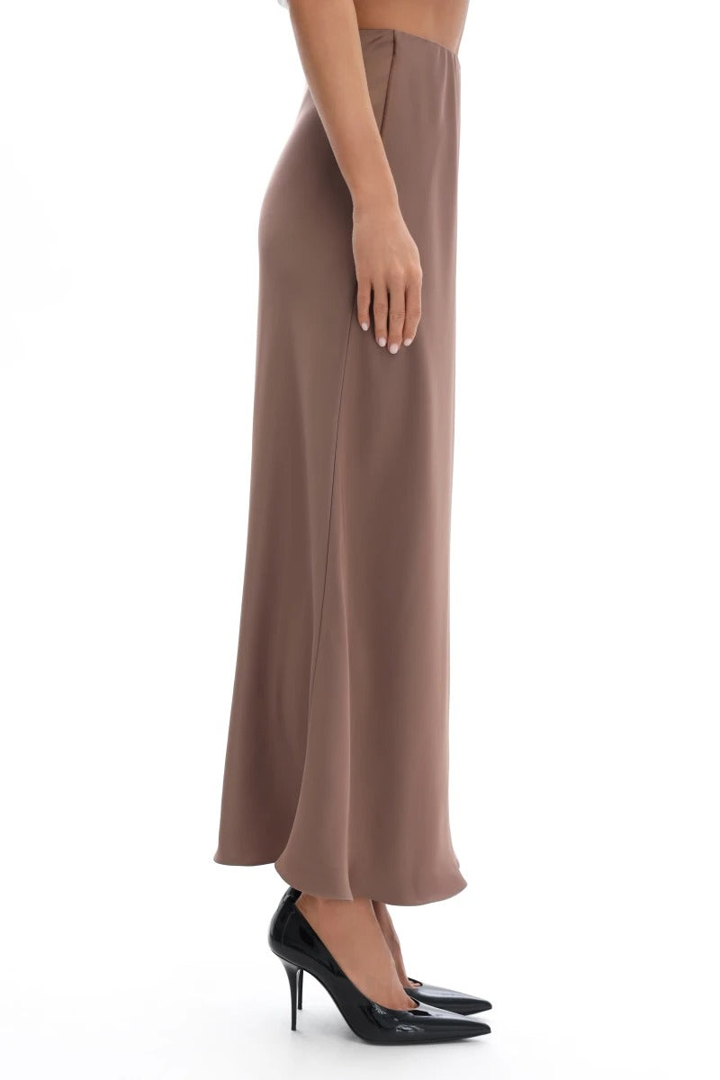 Довга шовкова спідниця 25040 mocco