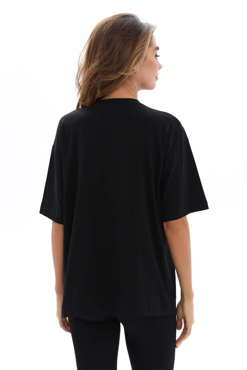 Футболка зі стразами 25053 black