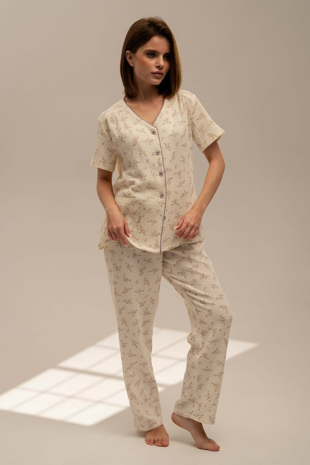 Муслиновая пижама с цветами 25061
