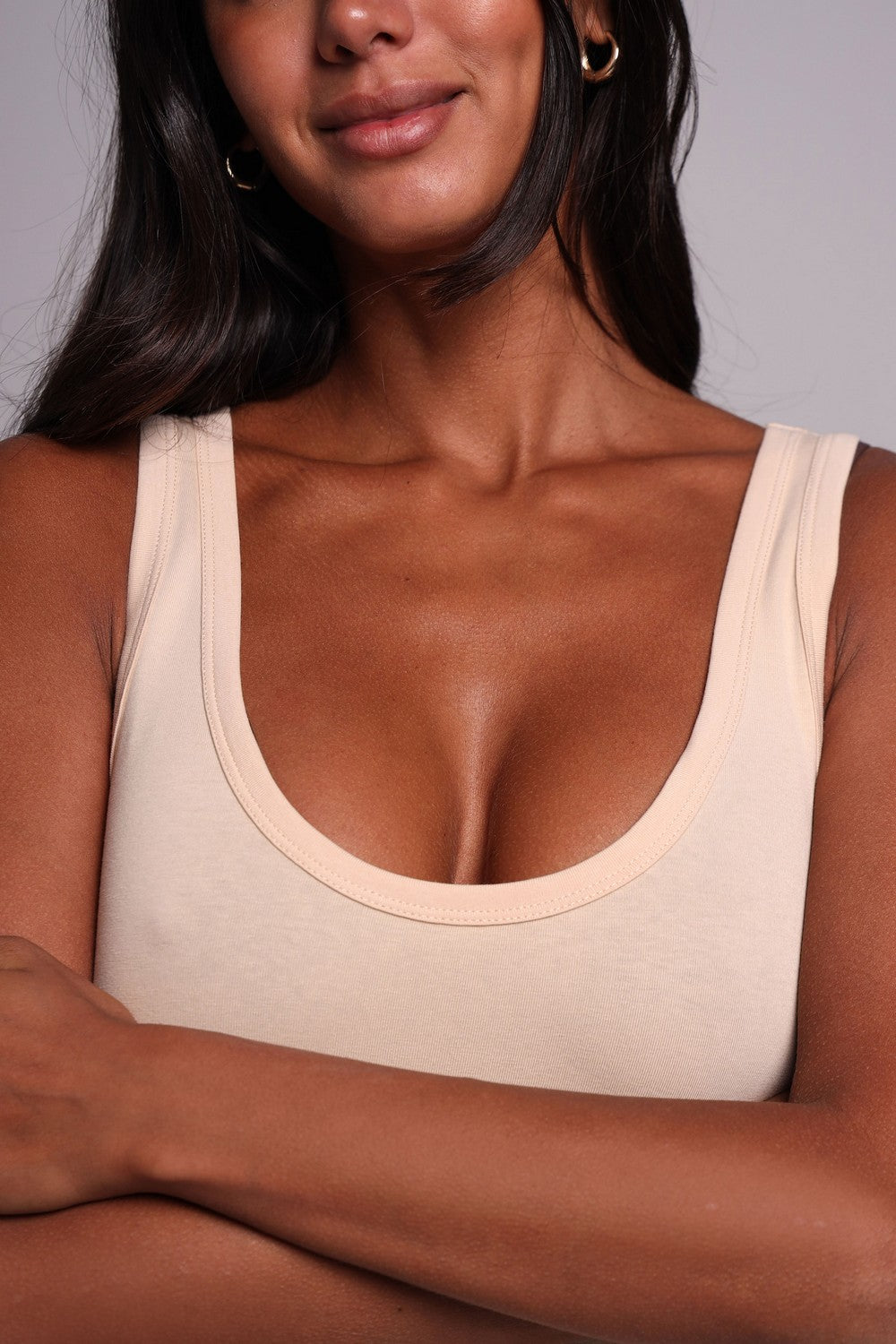 Майка из хлопка 25074 beige