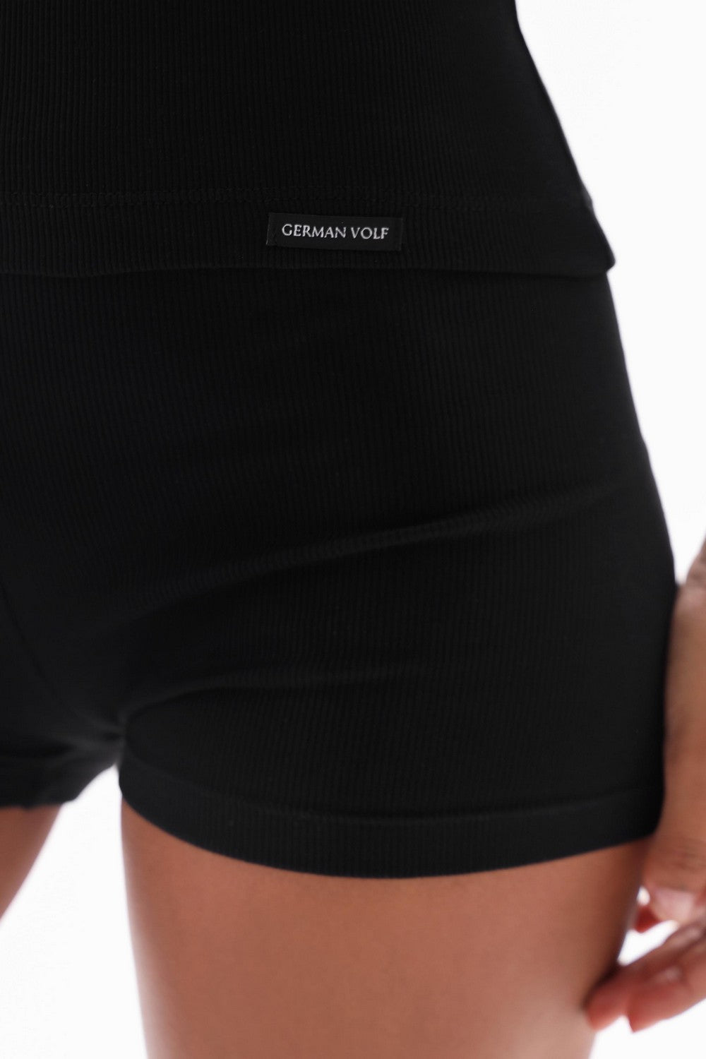 Хлопковые шортики в рубчик 25081 black