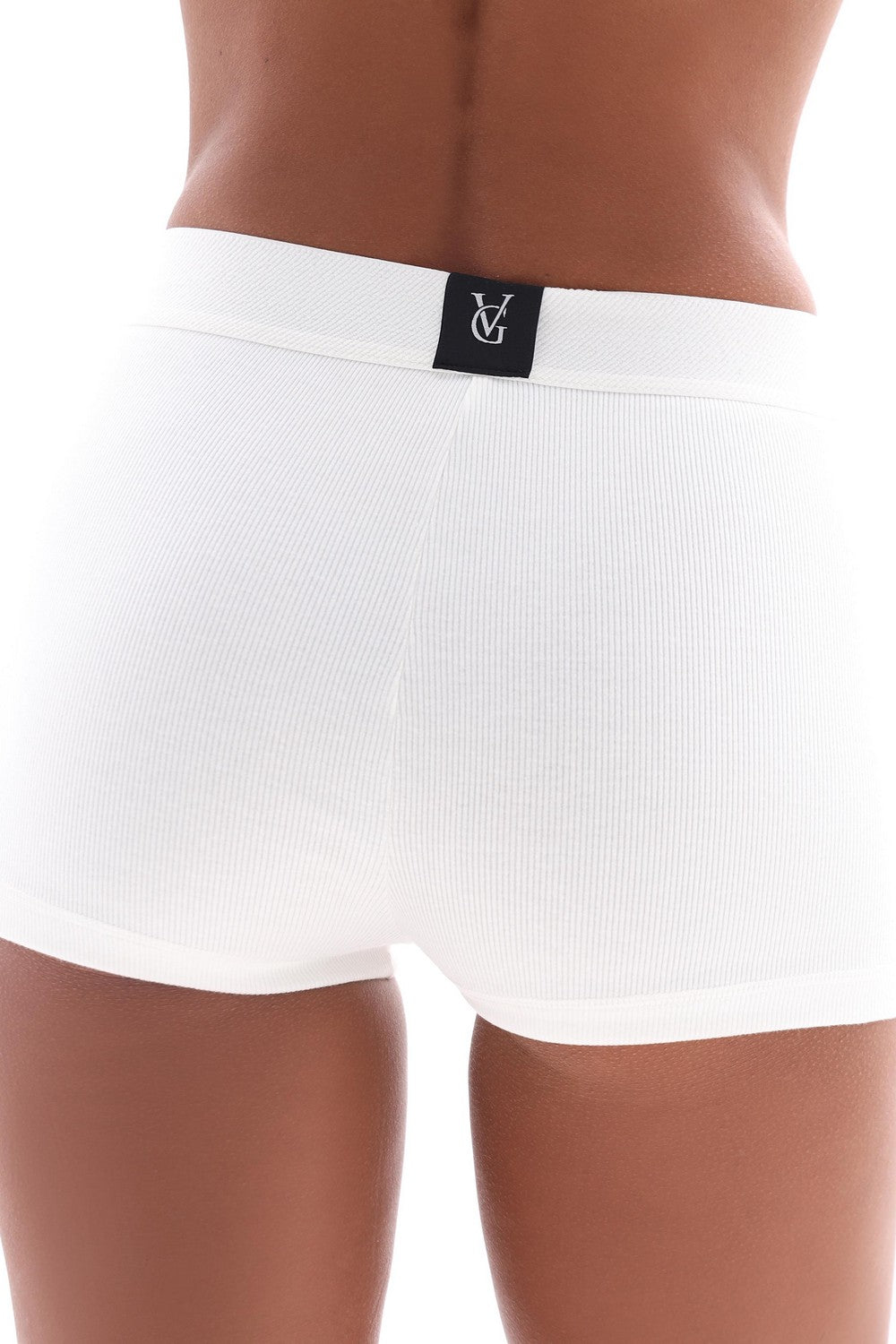 Хлопковые шортики в рубчик 25085 milk