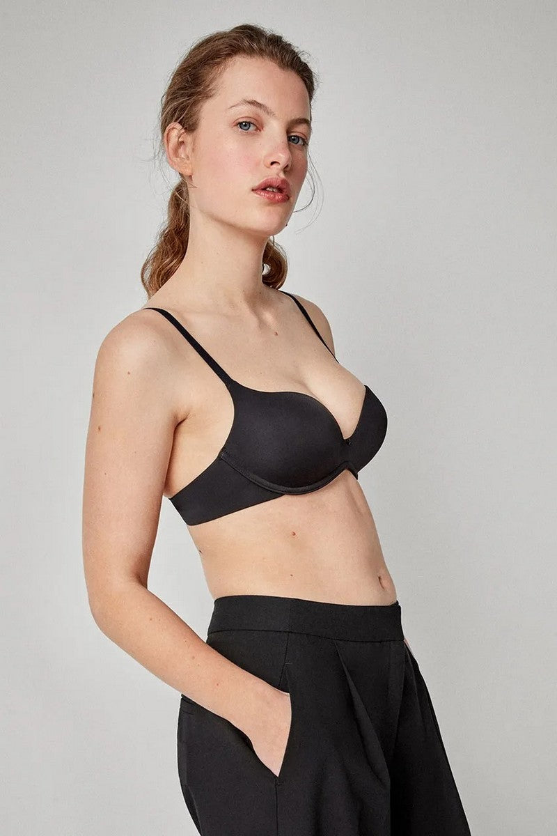 Гладкий бюстгальтер пуш-ап 1/10041 black