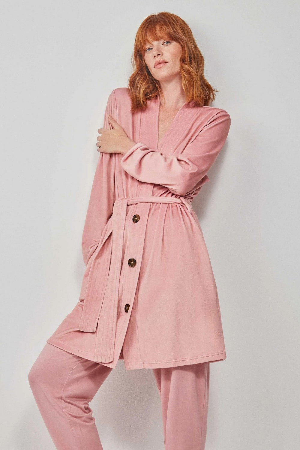 Флісовий халат на ґудзиках 2/20188 rose