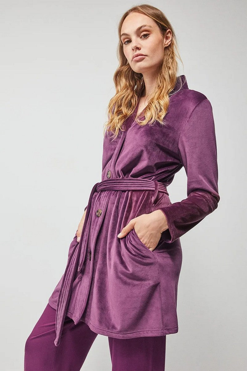 Флисовый халат на пуговицах 2/20188 violet