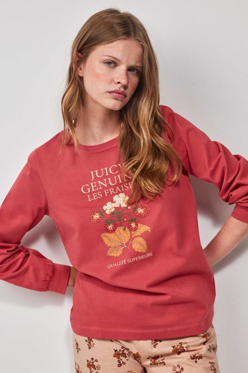 Хлопковая пижама с принтом 2/20203 raspberry