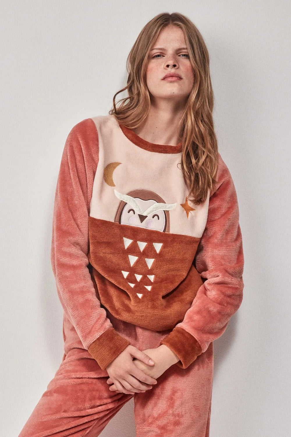 Флисовая пижама с брюками 2/20206 rose