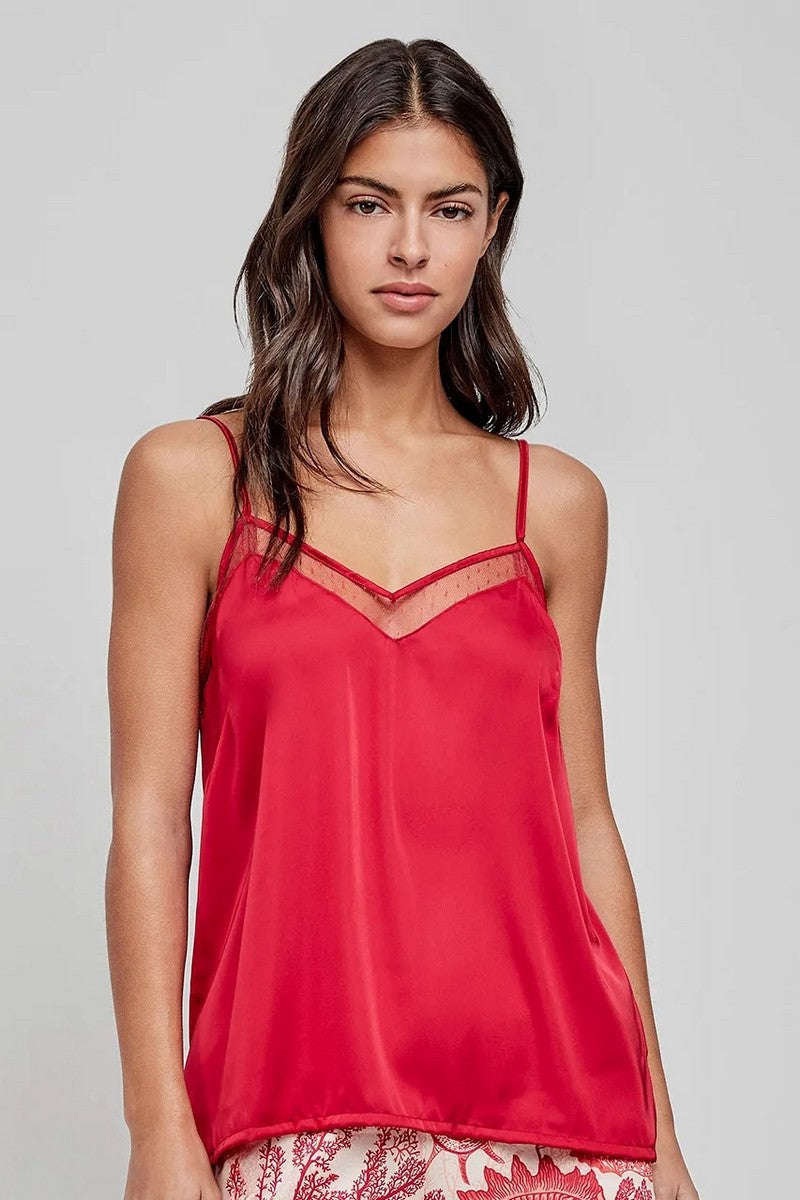 Пижамная майка из атласа 2/20250T red