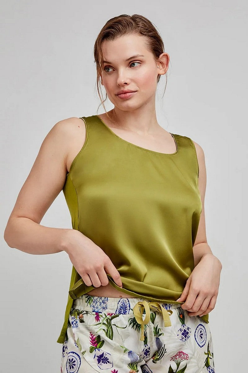 Пижамная майка из атласа 2/20261T mustard