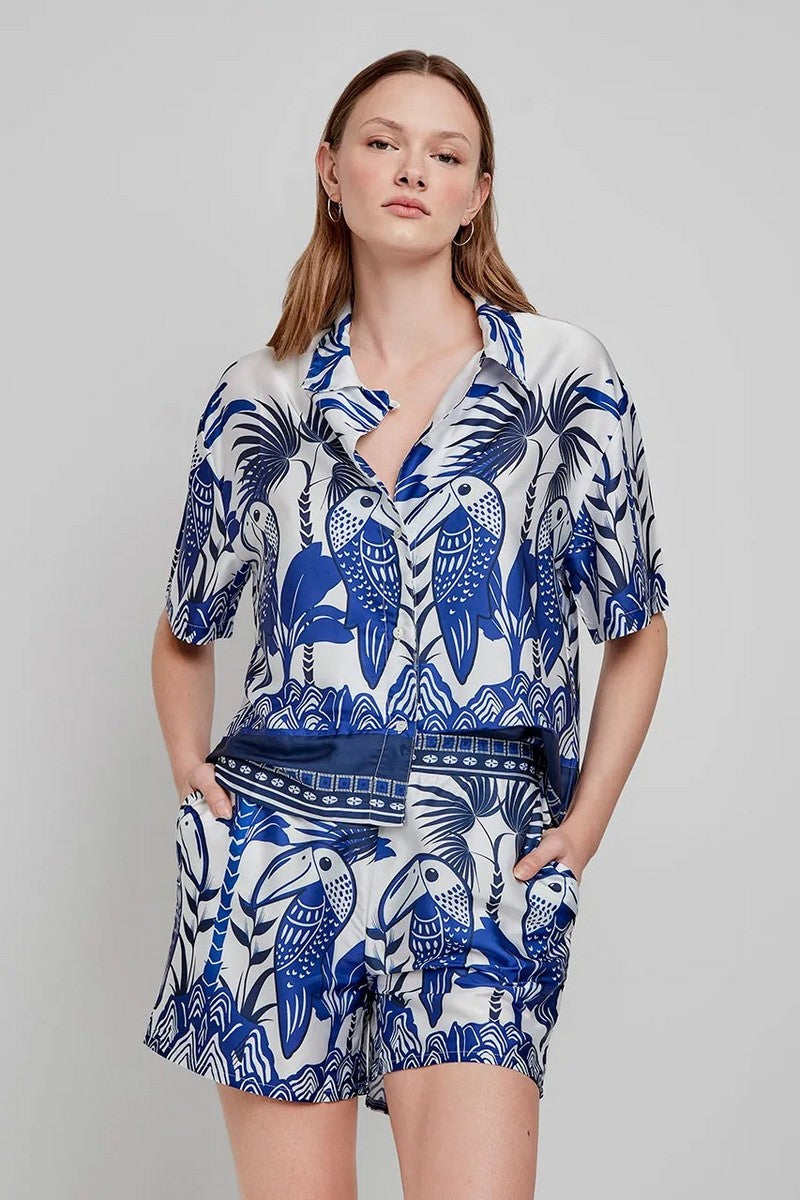 Атласные шорты с принтом 2/20264B