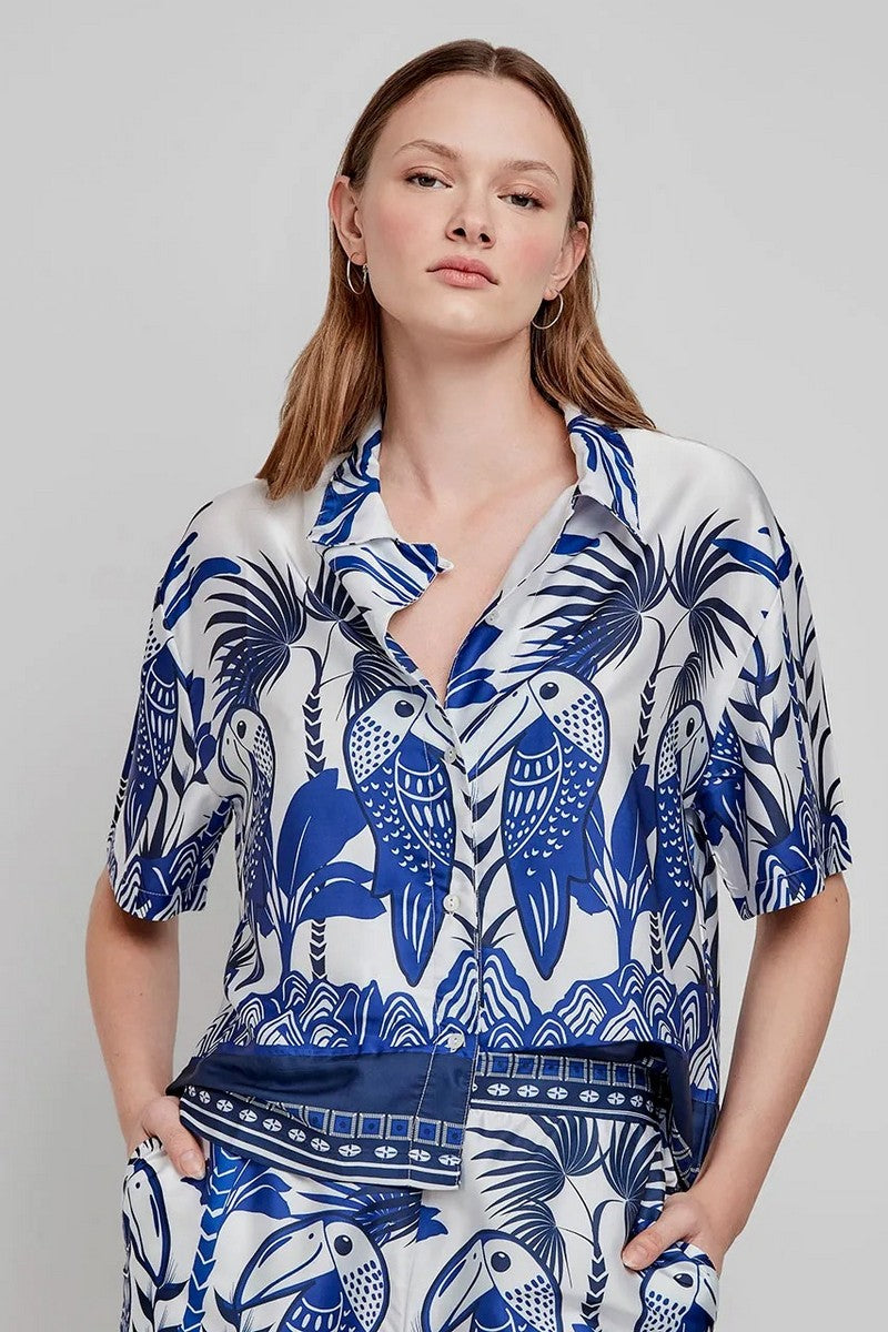 Атласная блуза с принтом 2/20264T