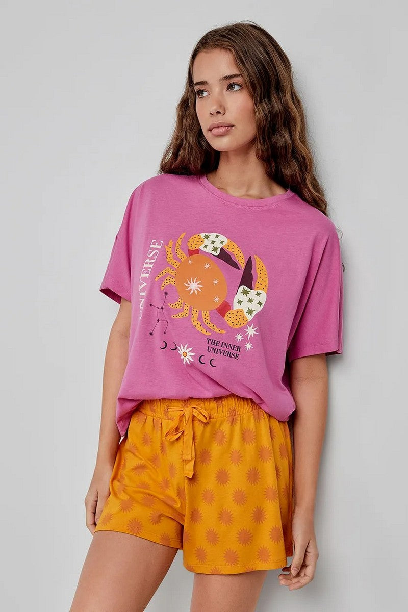 Хлопковая пижама с принтом 2/20271