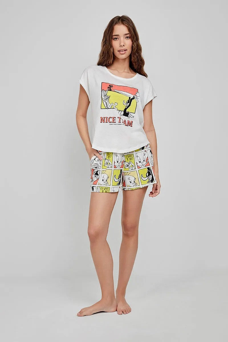 Хлопковая пижама с шортами 2/20274
