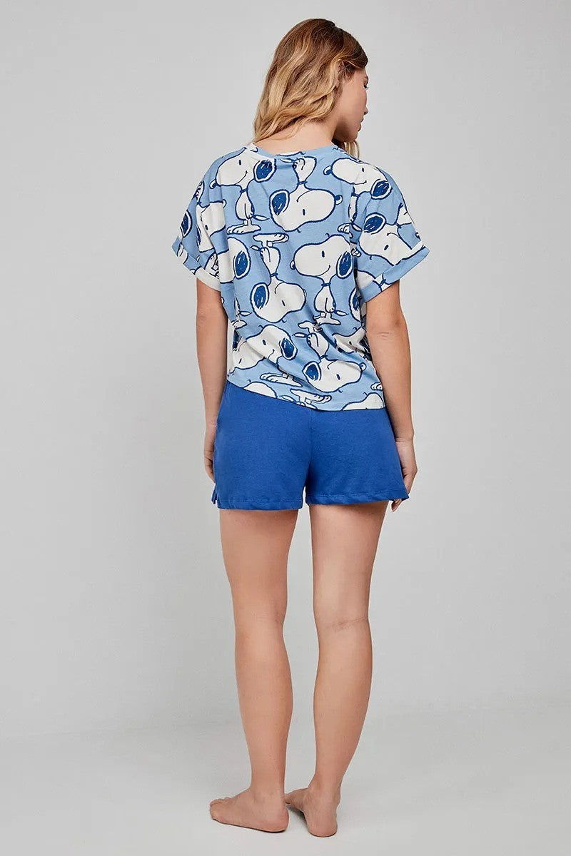 Хлопковая пижама с принтом 2/20282 blue
