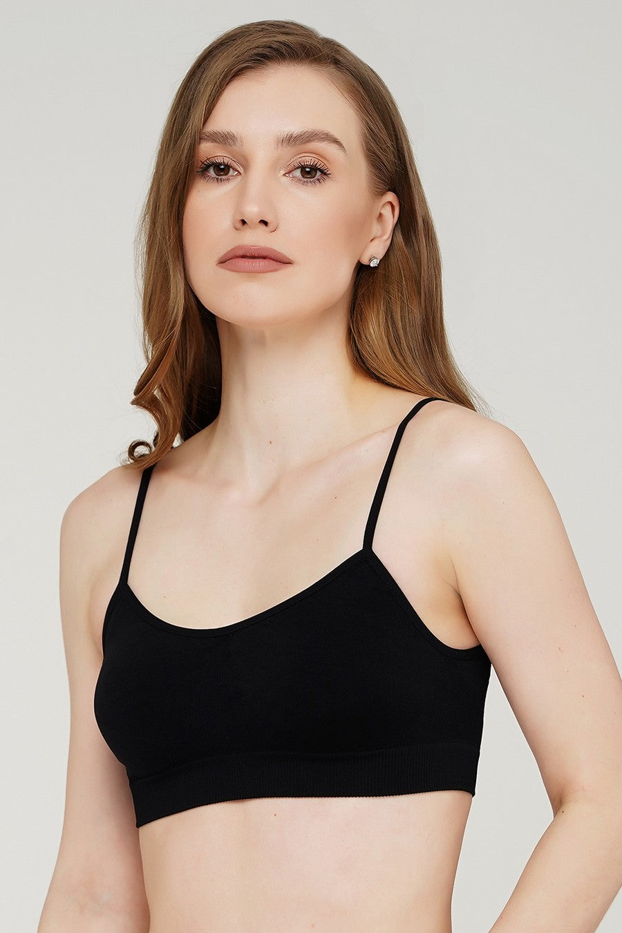 Бесшовный бра-топ на тонких бретелях 1009619 Cami Top black