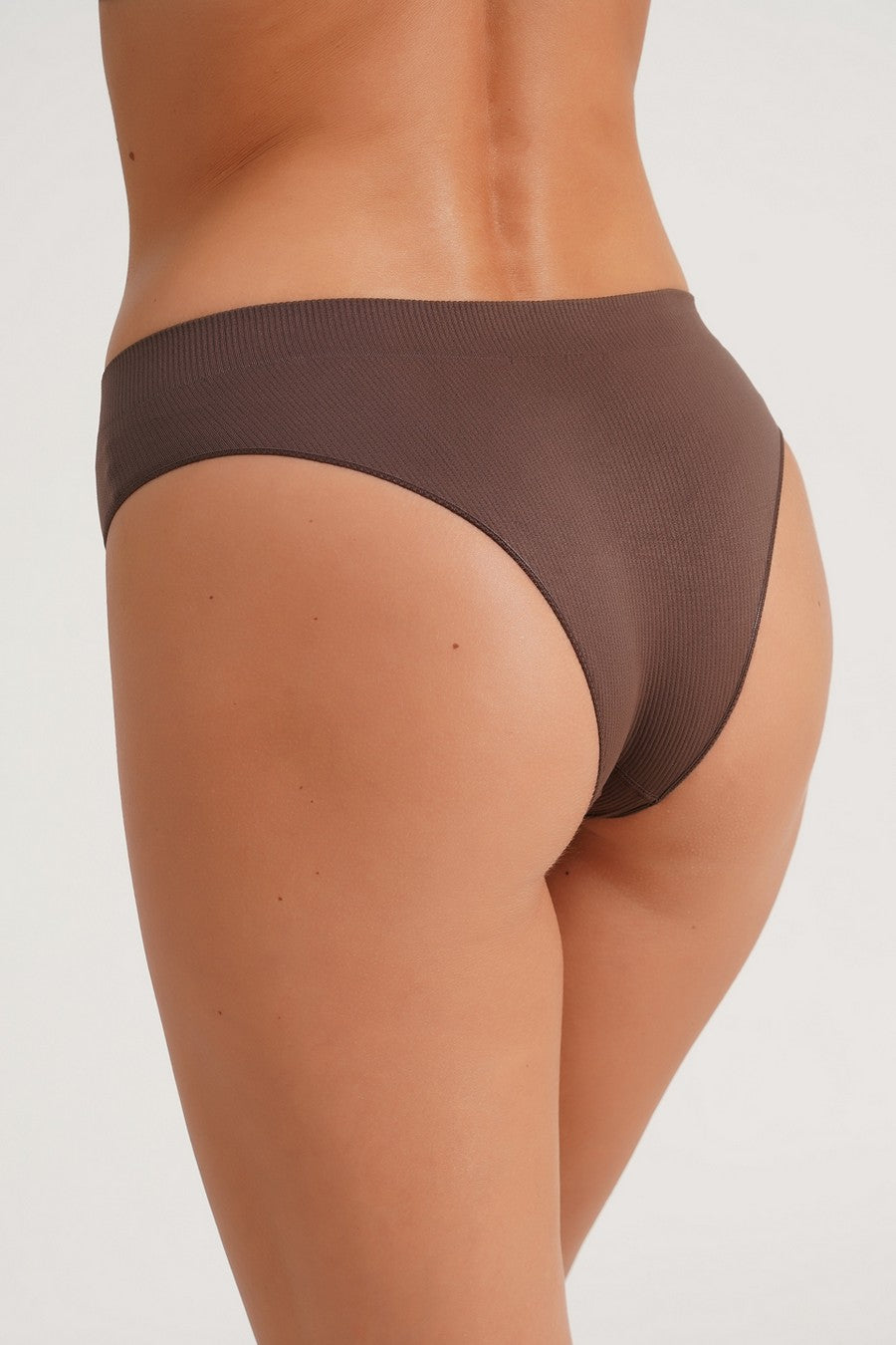 Трусики бразилиана в рубчик 1010542 Brasilian Briefs Rib deep taupe