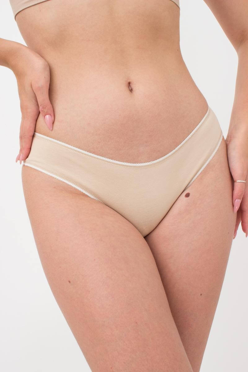 Хлопковые трусики слип Basic UP-00000555 beige