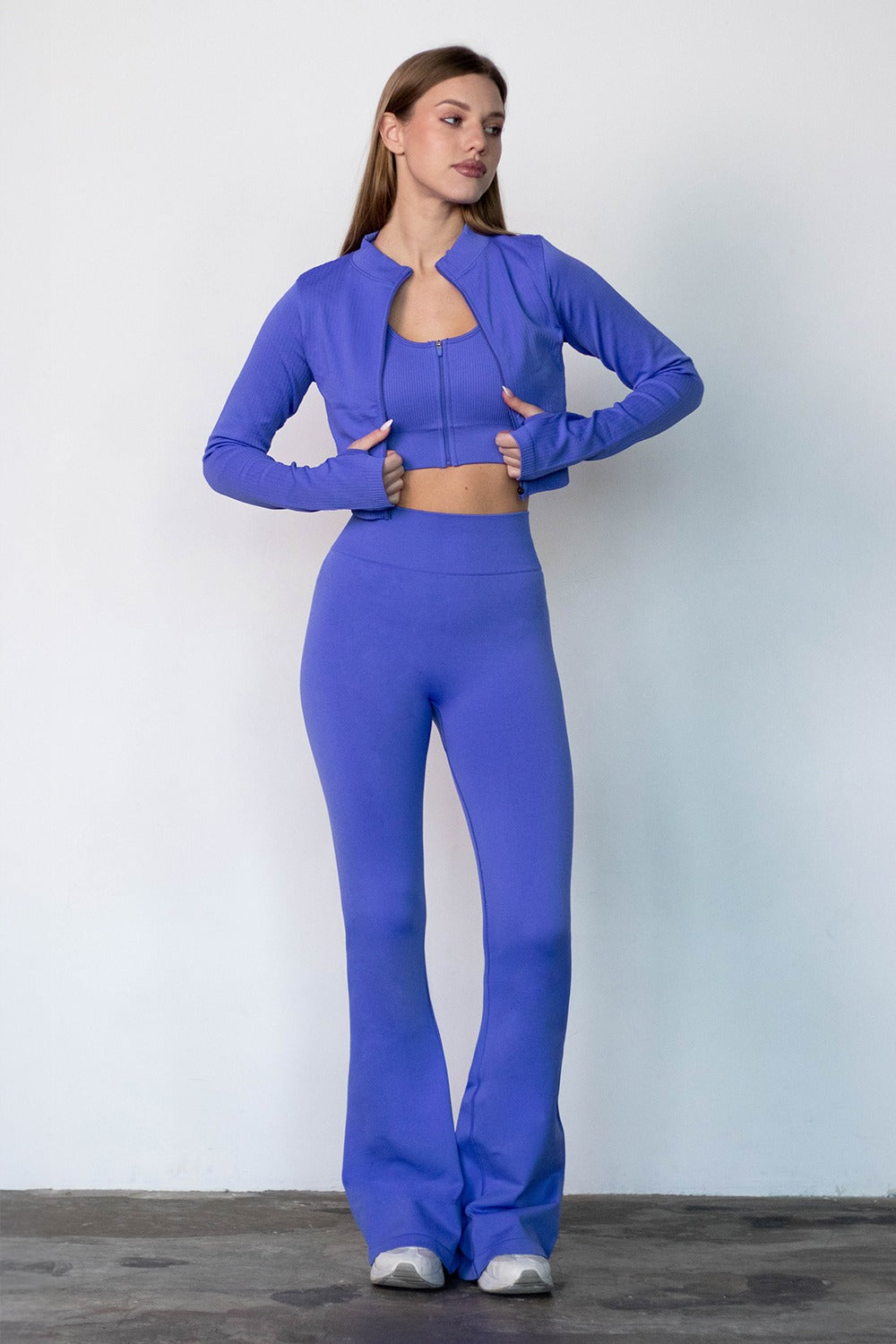 Кроп-топ на молнии Flex Crop UP-00003339 cobalt blue