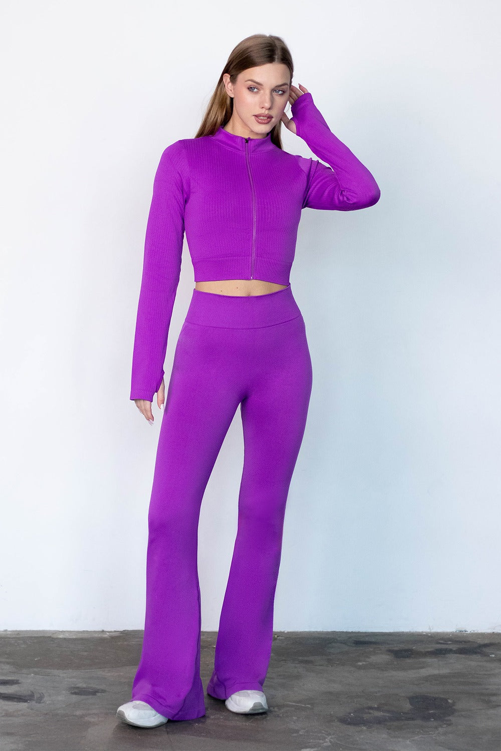 Кроп-топ на молнии Flex Crop UP-00003339 dark purple