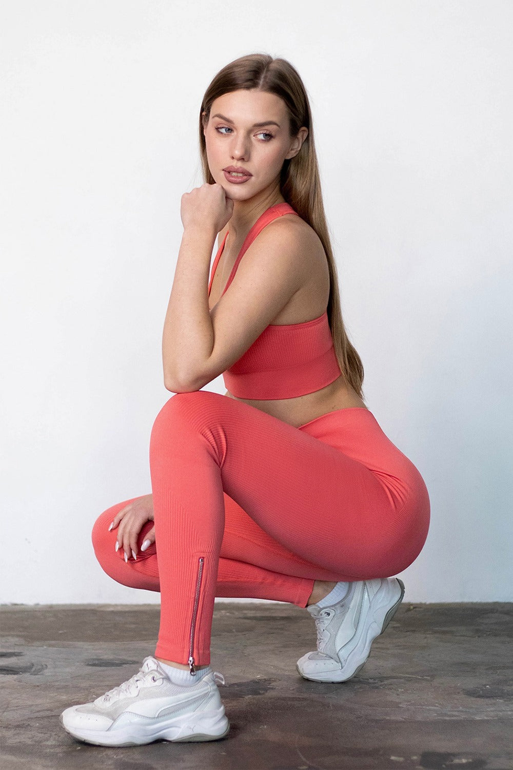 Леггинсы с молниями Flexing Urban Chic UP-00003336 coral